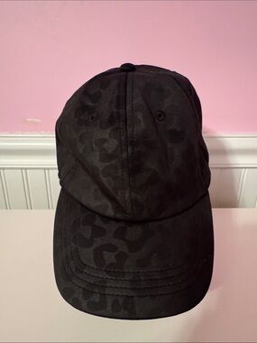 Ponyflo Leopard-Print Black Baseball Cap